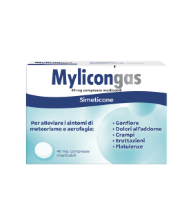 Mylicongas - Per flatulenza, meteorismo e gonfiore addominale - 50 compresse Masticabili 40 mg