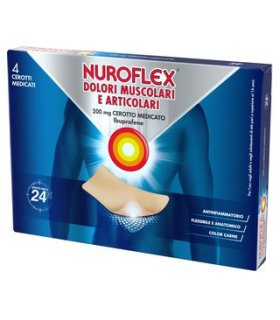 Nuroflex Dolori Muscolari e Articolari - Contro mal di schiena e strappi muscolari - 4 Cerotti Medicati - 200 mg