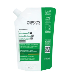 Vichy Dercos Eco Ricarica Shampoo Antiforfora - Shampoo trattante per capelli secchi - Ricarica da 500 ml 