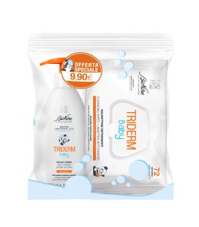 Triderm Baby Confezione Promo Bagno Crema 500 ml + salviettine detergenti 