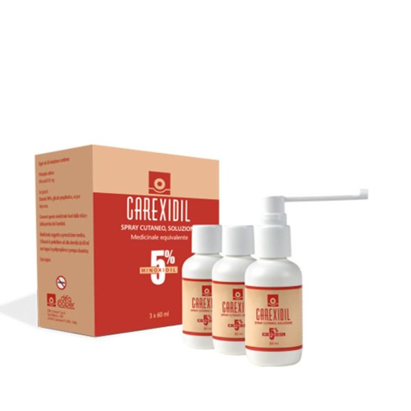 Carexidil 5% Spray Cutaneo Soluzione - Per alopecia androgenetica - 3 Flaconi 60 ml