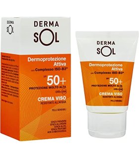 Dermasol Crema Viso SPF50+ - Protezione solare molto alta resistente all'acqua - 50 ml
