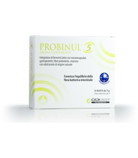 Probinul 5 Aroma Cioccolato - Integratore per l'equilibrio della flora batterica intestinale - 12 buste