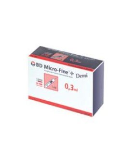Siringhe insulina 0,3ml BD Demi G30 8mm 30 pezzi