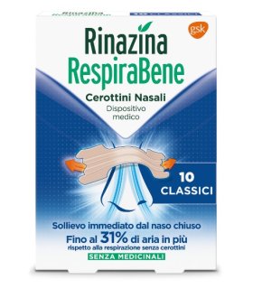 Rinazina Respirabene Cerotto Nasale Classico Adulti 10 cerotti