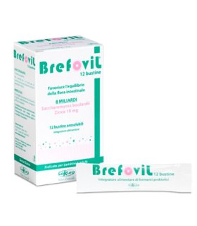 Brefovil - Integratore per l'equilibrio della flora batterica intestinale - 12 bustine orosolubili