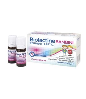 Biolactine Bambini - Integratore con 5 miliardi di fermenti lattici vivi - 8+2 flaconcini
