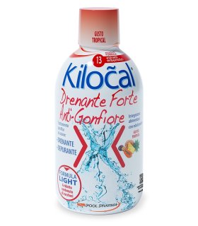 Kilocal Drenante Forte Anti-Gonfiore - Integratore alimentare drenante e depurativo - Gusto Tropical - 500 ml