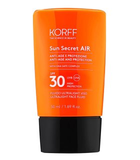 Korff Sun Secret Air Fluido Protettivo SPF30 - Solare anti-età ultra leggero per il viso - 50 ml