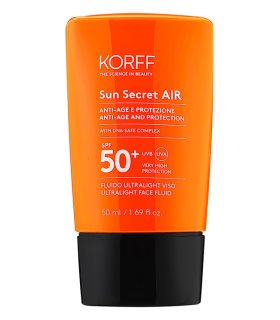 Korff Sun Secret Air Fluido Protettivo SPF50+ - Solare anti-età ultra leggero per il viso - 50 ml