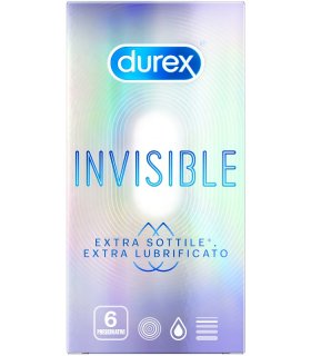 Durex Invisible Extra Lubr 6pz