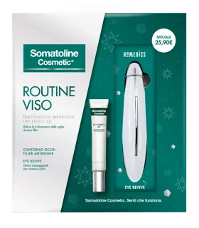 Somatoline Cosmetic Cofanetto di Natale 4D Occhi - Contorno occhi filler antirughe 15 ml + Dispositivo massaggiante per contorno occhi