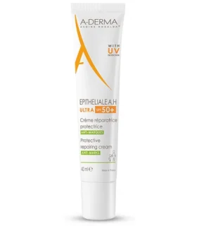 A-Derma Epitheliale A.H. Ultra Crema SPF 50+ - Crema per pelle danneggiata con protezione solare - 40 ml