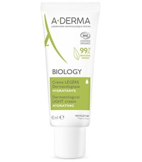 A-Derma Biology Crema Leggera - Crema viso idratante per pelle fragile - 40ml