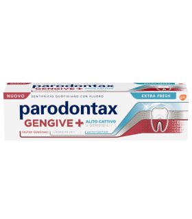 Parodontax Dentifricio Gengive + Extra Fresh - Dentifricio per gengive sensibili e alito cattivo - 75 ml