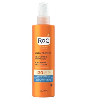 Roc Soleil Protect Lozione Spray Idratante SPF 30 - Spray solare corpo protezione alta - 200 ml