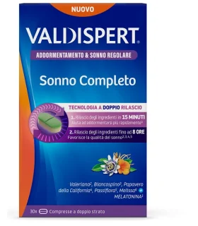 Valdispert Sonno Completo - Integratore con Melatonina per il riposo notturno - 30 compresse