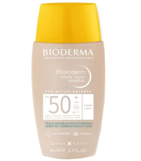 Bioderma Photoderm Nude Touch Mineral SPF 50+ - Protezione solare viso opacizzante - Tonalità light - 40 ml