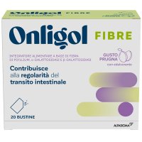Onligol Fibre - Integratore a base di Psyllium per la regolarità del transito intestinale - Gusto Prugna - 20 buste