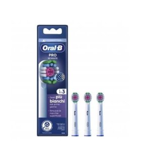 Oral-B Pro Cross 3D White Testine di Ricambio - Testine con setole a forma di X - Colore Bianco - 3 pezzi 