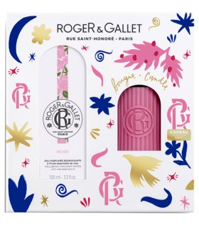 Roger & Gallet Cofanetto di Natale 2024 Rose - Acqua profumata + Candela profumata 