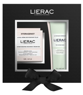 Lierac Cofanetto Natale 2024 Hydragenist Gel Crema viso 50 ml + Maschera esfoliante 75 ml - Idea regalo idratante