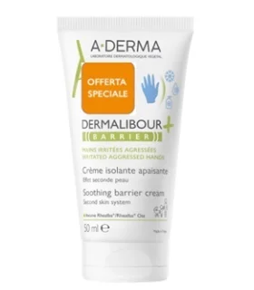 A-Derma Dermalibour + Barrier Crema Mani - Crema isolante lenitiva per mani screpolate e irritate - 50 ml - Offerta speciale