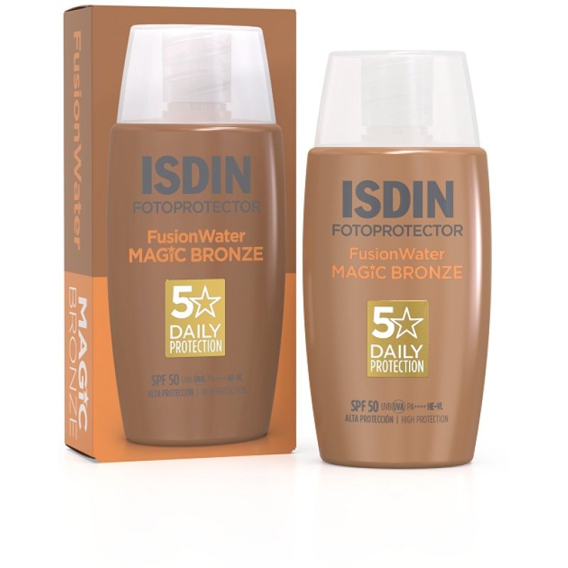 Isdin Fotoprotector Fusion Water Magic Bronze SPF50 - Protezione solare viso colorata ultra leggera - 50 ml Isdin Fotoprotector Fusion Water Magic Bronze SPF50 - Protezione solare viso colorata ultra leggera - 50 ml