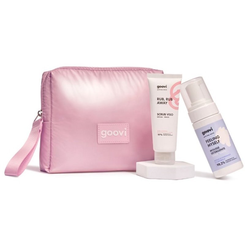 Goovi Cofanetto di Natale 2025 Detersione - Scrub viso + Mousse viso detergente + Pochette Goovi Cofanetto di Natale 2025 Detersione - Scrub viso + Mousse viso detergente + Pochette