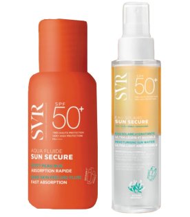 Svr Sun Secure Summer Set - Aqua fluide SPF50+ + Eau solaire SPF50+ + Pochette + Scrunchie