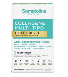 Somatoline Skin Expert Collagene Multi-Tipo - Integratore alimentare con 5 tipi di collagene - 40 compresse