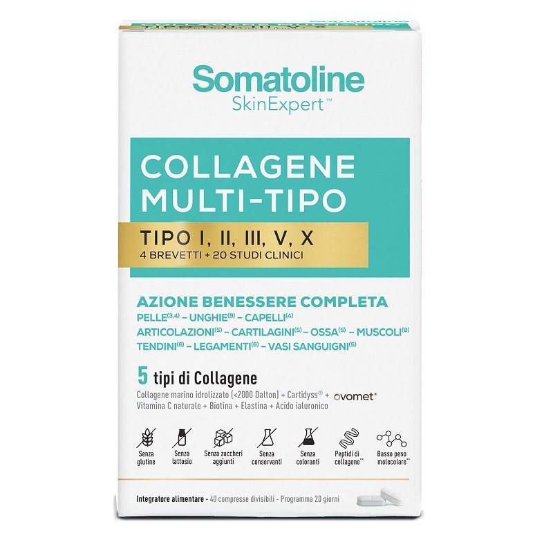 Somatoline Skin Expert Collagene Multi-Tipo - Integratore alimentare con 5 tipi di collagene - 40 compresse Somatoline Skin Expert Collagene Multi-Tipo - Integratore alimentare con 5 tipi di collagene - 40 compresse