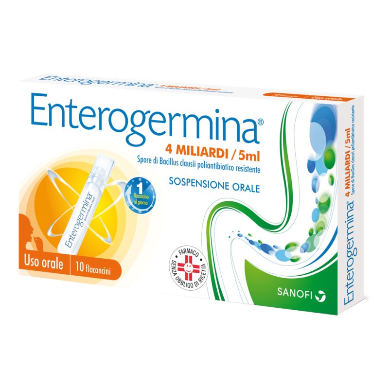 Enterogermina 4 Miliardi - Equilibrio della flora batterica intestinale - 10 flaconcini