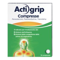 Actigrip - Trattamento dei sintomi tipici di raffreddore e influenza - 12 Compresse 2,5+60+500mg