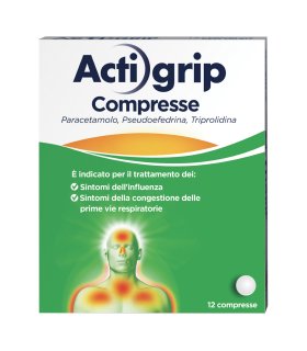Actigrip - Trattamento dei sintomi tipici di raffreddore e influenza - 12 Compresse 2,5+60+500mg
