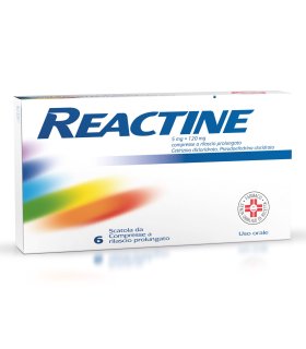 Reactine - Antistaminico per rinite allergica e rinorrea - 6 compresse 5mg+120mg Rilascio Prolungato