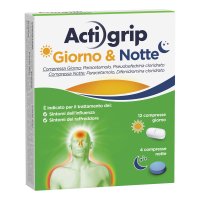 Actigrip Giorno & Notte - Per il trattamento di raffreddore, febbre e influenza - 12+4 compresse