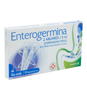 Enterogermina 2 Miliardi - Equilibrio della flora batterica intestinale - 10 flaconcini - 5 ml