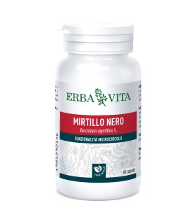 MIRTILLO NERO 60 Capsule Monoplanta 400 mg Integratore Alimentare per Microcircolo ErbaVita