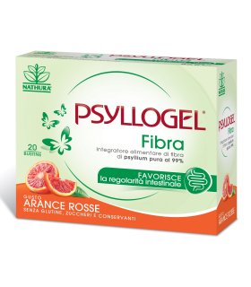Psyllogel Fibra - Integratore per la regolarità intestinale - Gusto Arance Rosse - 20 bustine