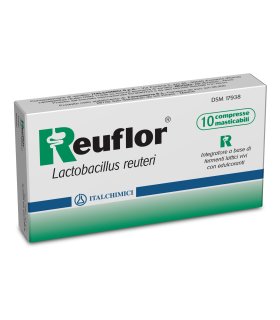 Reuflor - Integratore per l'equilibrio della flora intestinale - 10 compresse masticabili