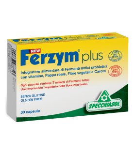 New Ferzym Plus - Integratore per l'equilibrio della flora intestinale - 30 capsule