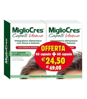 MiglioCres Integratore Anticaduta Capelli Uomo 120 capsule (60 + 60)