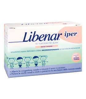 LIBENAR Iper 18 Flaconcini monodose soluzione fisiologica ipertonica sterile 5 ml