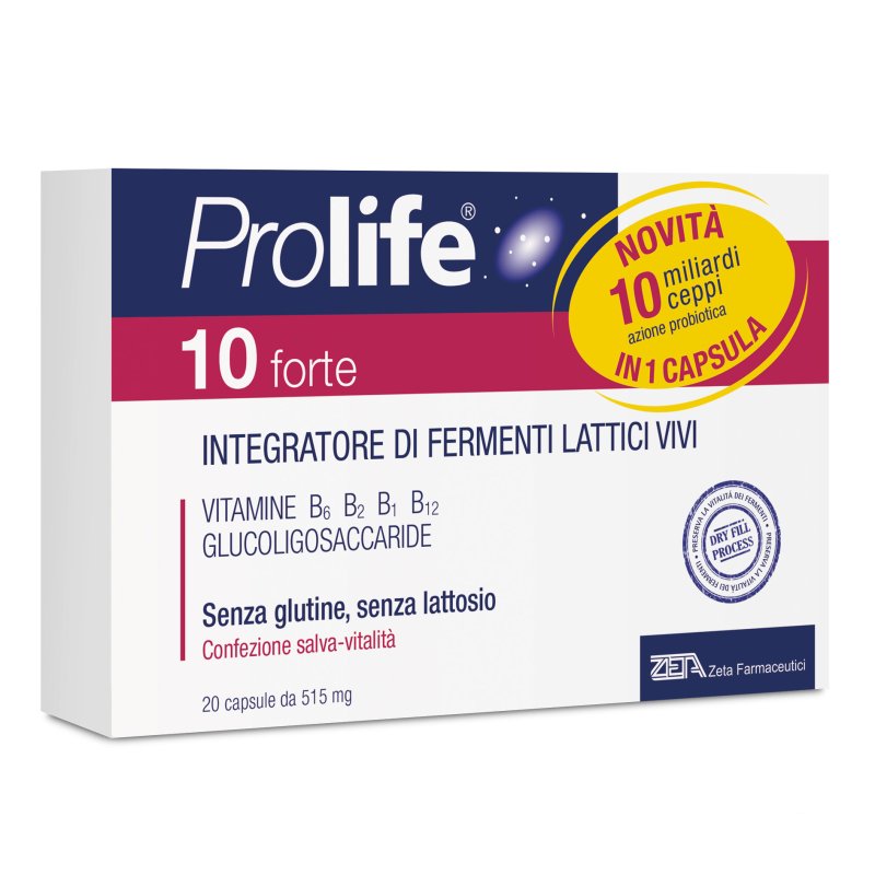 Prolife 10 Forte - Integratore a base di fermenti lattici vivi - 20 capsule