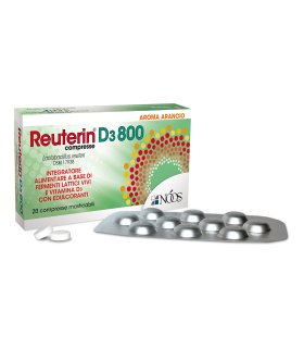 Reuterin D3 800 - Integratore per l'equilibrio della flora intestinale - 20 compresse masticabili