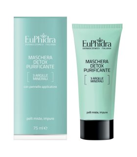 Euphidra Maschera Detox Purificante Viso - Maschera all'argilla per pelle mista e impura - 75 ml