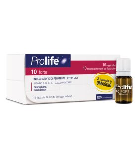 Prolife 10 Forte - Integratore a base di fermenti lattici vivi - 12 flaconcini