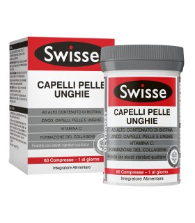 Swisse Capelli Pelle Unghie - Integratore ad alto contenuto di Biotina - 60 Compresse