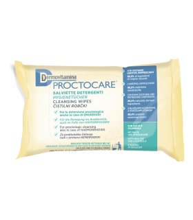 Dermovitamina Proctocare Salviettine Detergenti - Salviettine per l'igiene anale e intima - 15 pezzi 